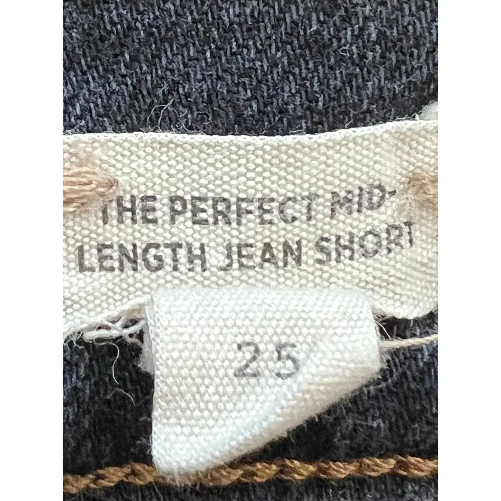 Madewell The Perfect Vintage Mid-Length Cargo Jean Short in Shamp Wash Size 25